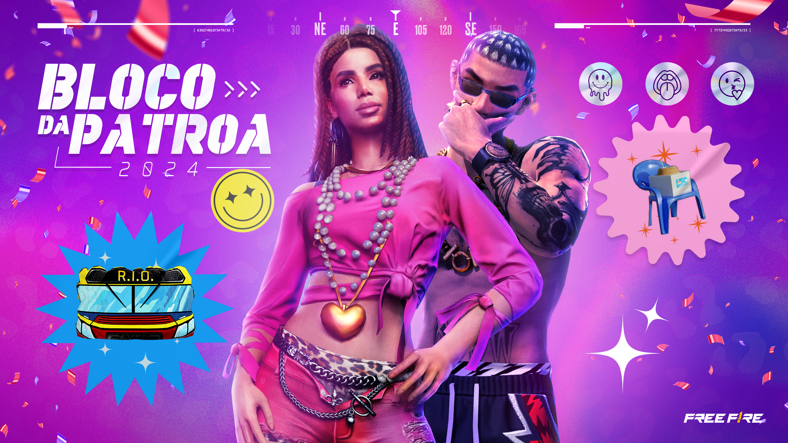 Bloco da Patroa no carnaval do Free Fire