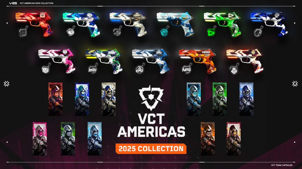Cápsulas de Equipe da temporada 2025 do VALORANT Champions Tour